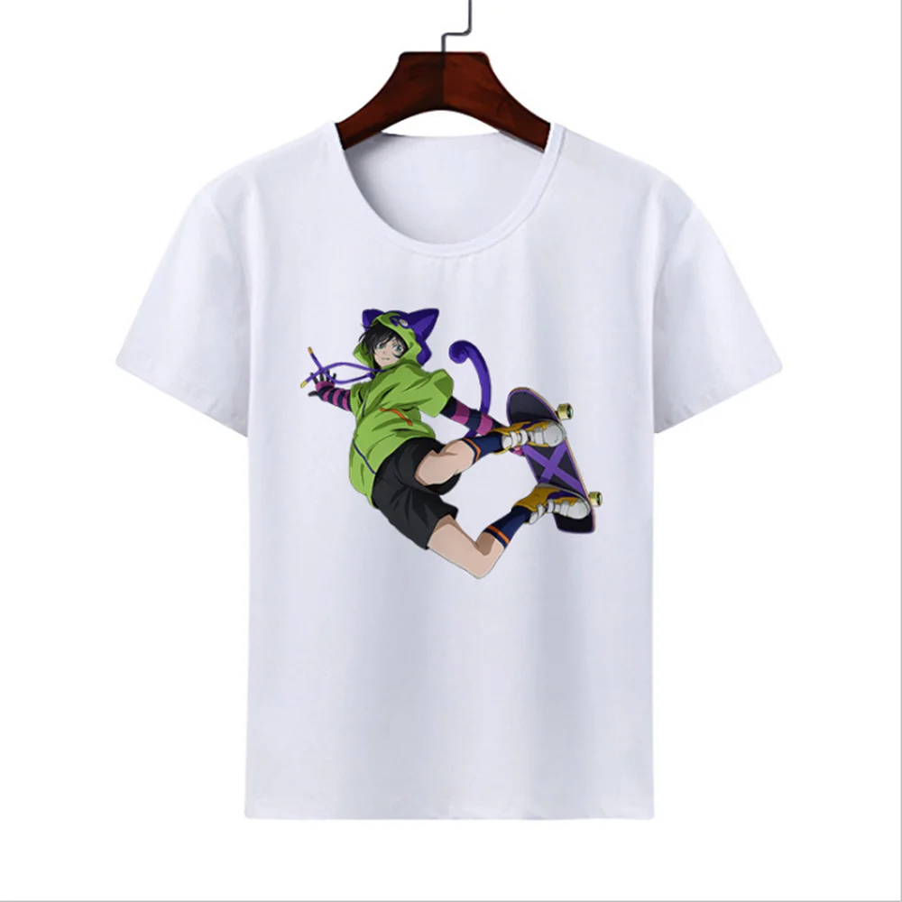 

Футболка с рисунком бесконечности для мальчиков и девочек, топ с коротким рукавом для скейтборда, белая повседневная одежда с принтом