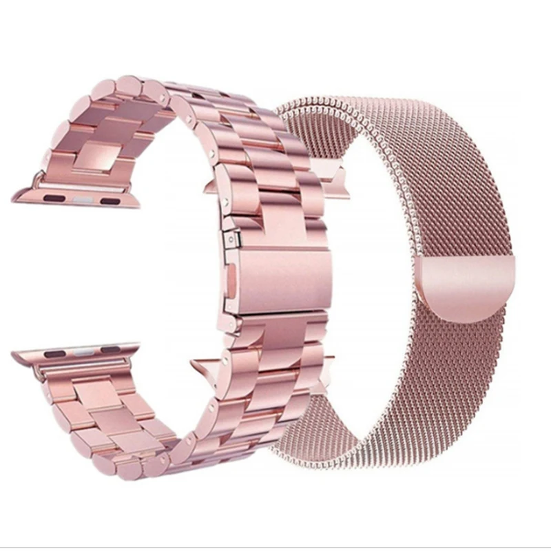 2 шт браслет из нержавеющей стали для Apple watch серии 4 44 мм 40 iWatch band 42 38 Миланский