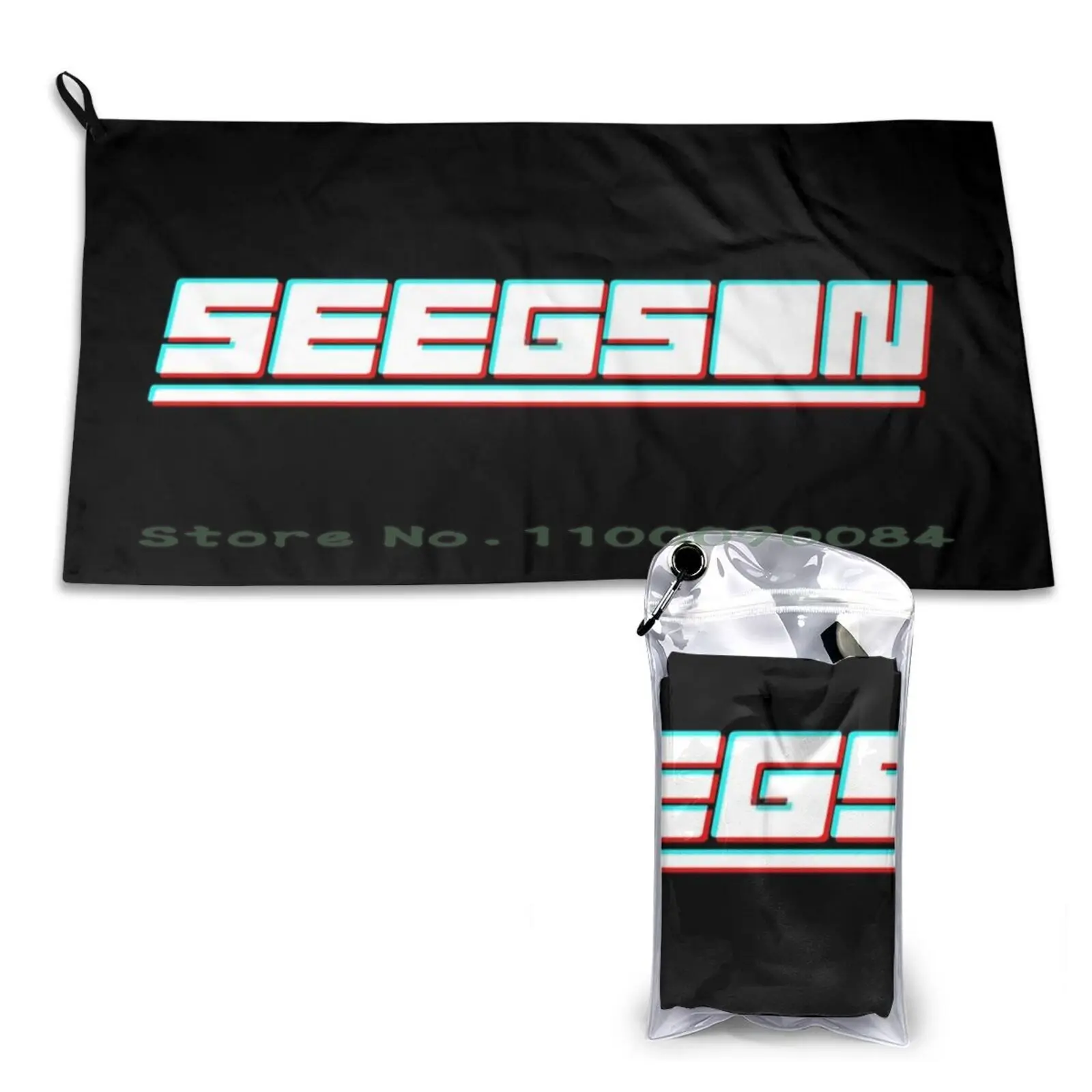 

Seegson Corporation Glitched Logo Quick Dry Towel Gym Sports Bath Portable Gaming Cobblestone Oak Wood Plank Dirt Bow Dirt Dog