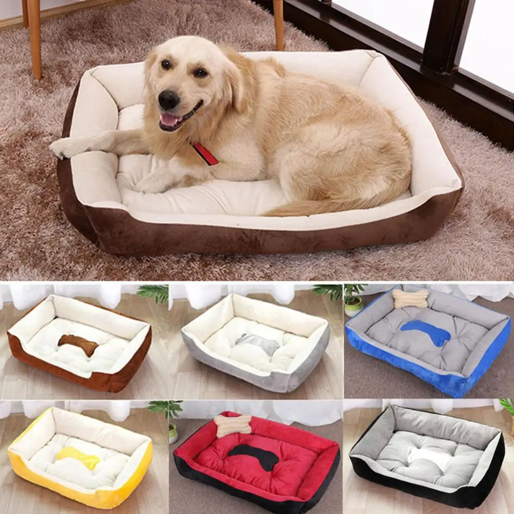 

Soft Bone Printed Pet Bed Mat Small Medium Large Dogs Kennel Cat Puppy Winter Warm Plush House Waterproof Cloth Pet Beds