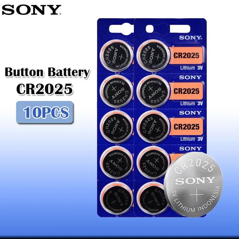 10 шт./лот sony CR2025 3 в оригинальная литиевая батарея для часов с пультом дистанционного управления калькулятор CR2025 кнопочные батарейки для монет