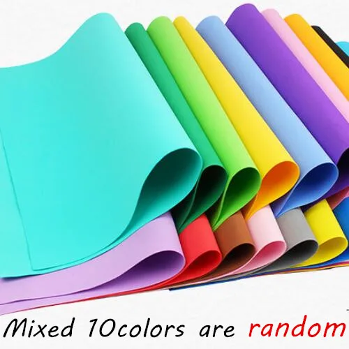 MIxed color Random 10 шт 50*50 см 0,8-1 мм Ручная работа Скрапбукинг Ремесло Скрапбукинг оберточная EVA губка пена бумага для цветочного фона DIY вечерние украшения - Цвет: MIxed color Random