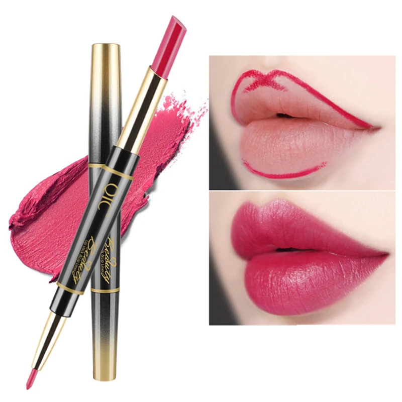 Новинка двухсторонняя матовая помада QIC 14 цветов/партия карандаш для губ макияж