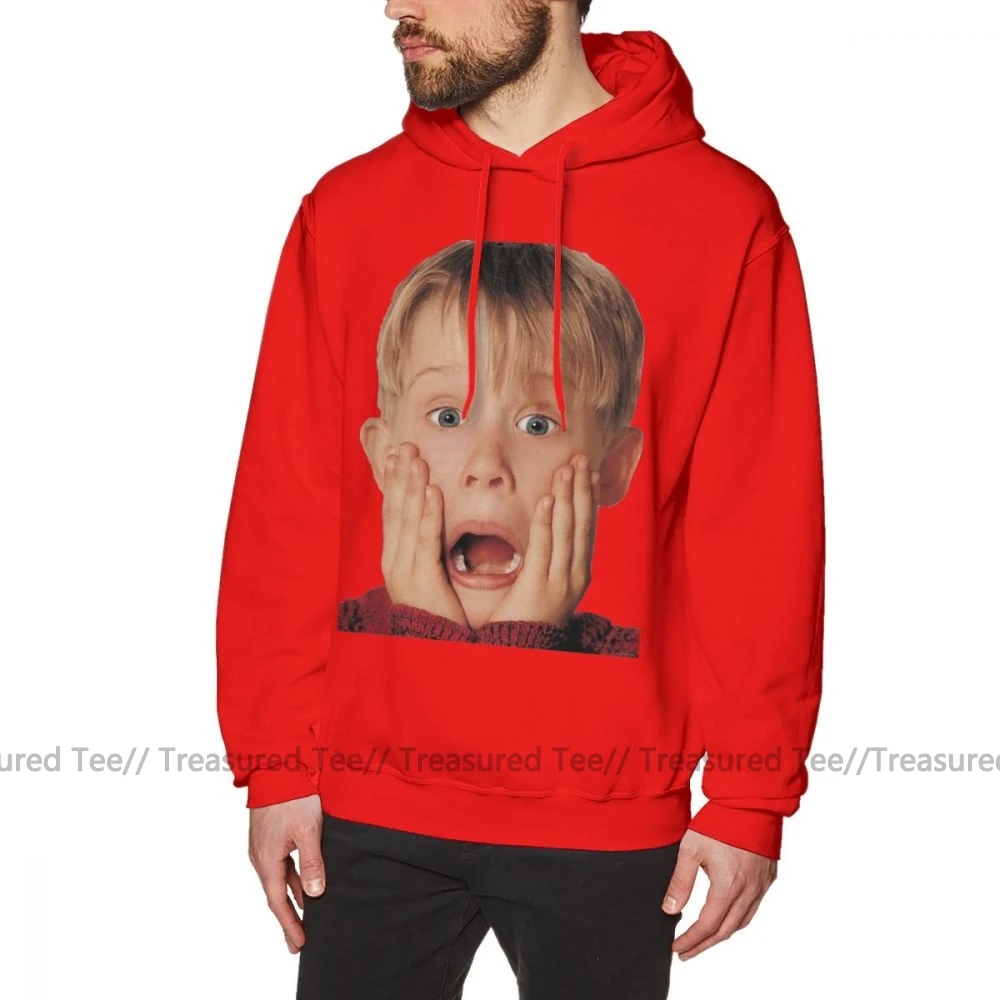 Худи Alone Macauly Culkin из дома Alone толстовки XL мужской пуловер толстовка Хлопок Уличная черная длинная теплая толстовка - Цвет: Red