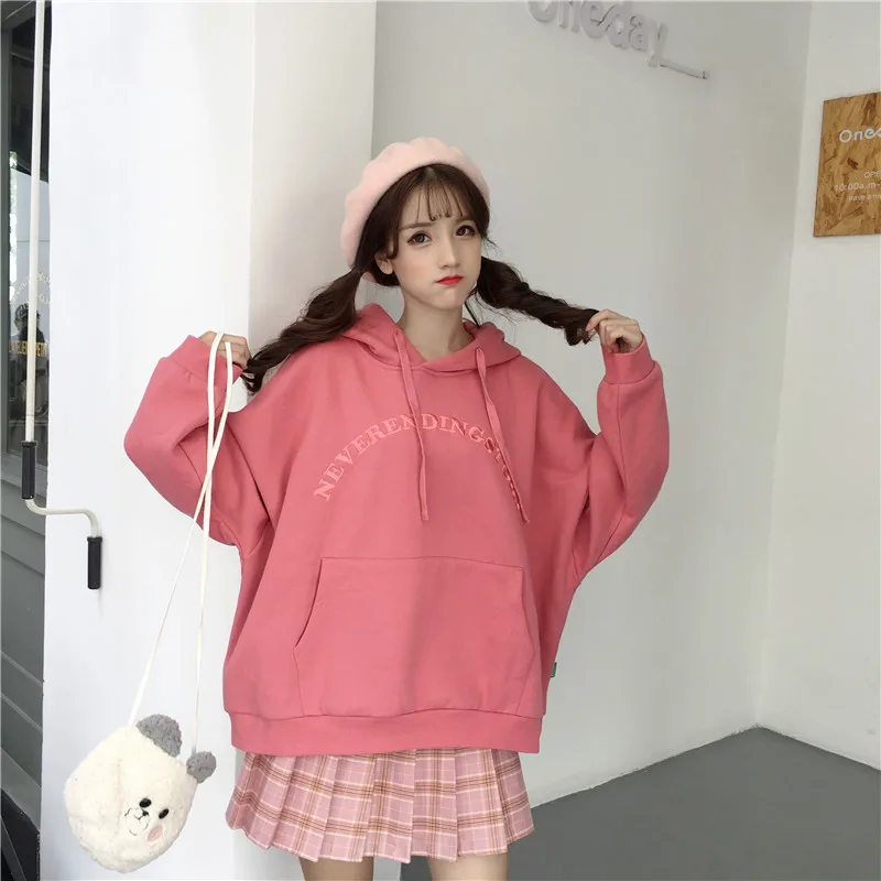 

Oversize Best-Selling Sweatshirt Women's Autumn and Winter Ins Loose Korean Boyfriend Idle Style plus Velvet Thickened