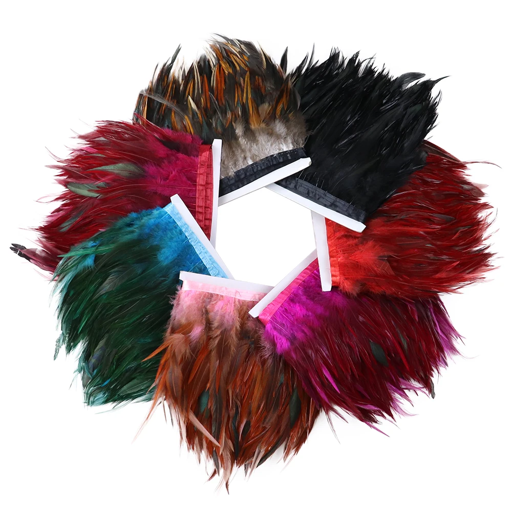 

10 Meters Rooster Feather Trim Ribbon 10-13 CM Pheasant feathers Fringe For DIY Sewing Accessories Clothing Decoration feather