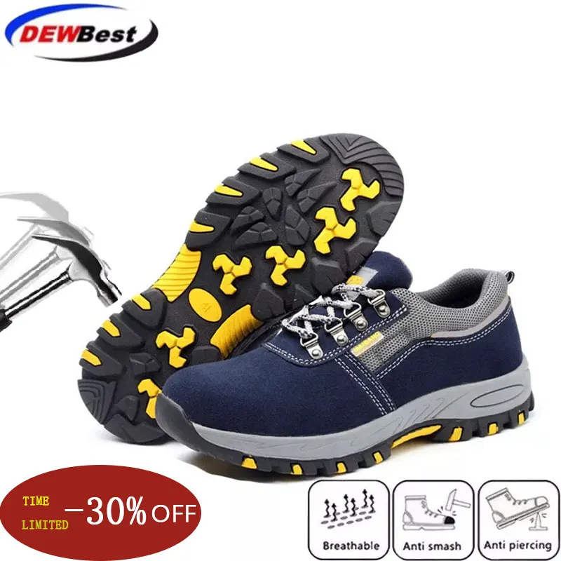 Ботинки мужские рабочие защитные стальной носок защита от проколов военные