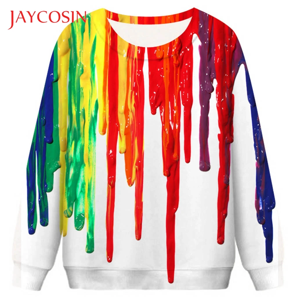 JAYCOSIN/женские толстовки с объемным принтом и длинным рукавом для пары топы блузки