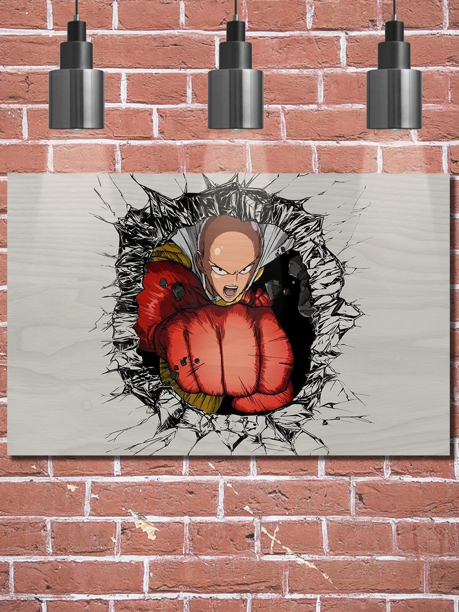 Картина на доске интерьерная лофт декоративная One Punch Man 3|Декоративные доски| |