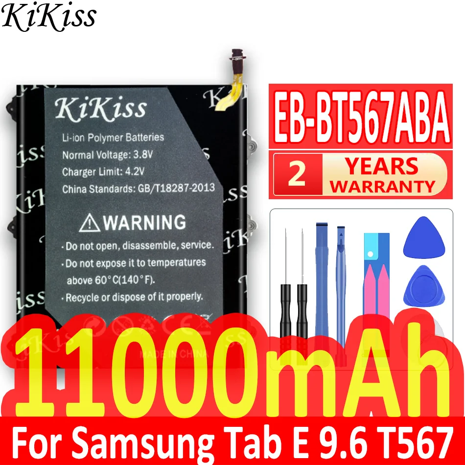 

11000mAh kikiss Battery Tablet Battery EB-BT567ABA For Samsung Galaxy Tab SM-T560NU T567v 9.6" Replacement Battery