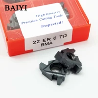 10pcs carbide threading insert 22er 6tr bma lathe thread tool internal processing stainless steel and steel 22 er 6tr