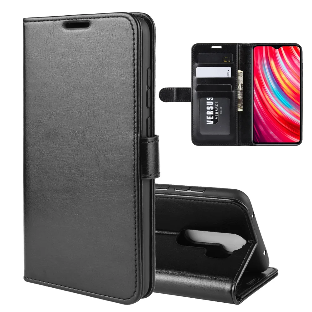 Черный Чехол для Xiaomi Redmi Note 8 Pro, чехол для Redmi Note8, чехол-книжка из искусственной кожи с подставкой для телефона, чехол для Xiaomi Redmi Note 8 Pro, чехол - Цвет: Черный