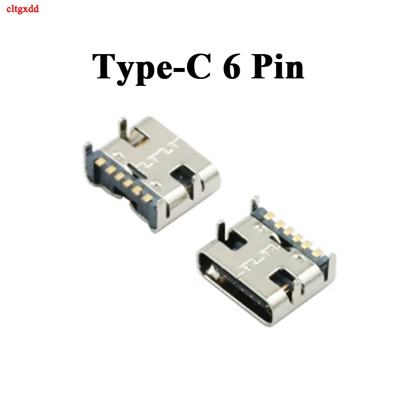 10 шт./лот Тип C 6-контактный разъем SMT USB 3 1 Type-C гнездо размещение SMD DIP для PCB дизайн DIY