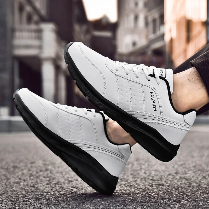 

Men's Golf Shoes Classic Men's Walking Sneakers Black White Leather Comfortable Golf Shoes Men's Training Sneakers Size 39-48
