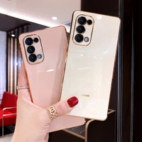 applicable to oppo reno5 mobile phone case 6d electroplating a92s straight edge tpu all inclusive lens realme gt soft magic cube