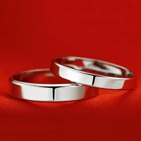 minimalist men women smooth band ring wedding engagement party jewelry gift