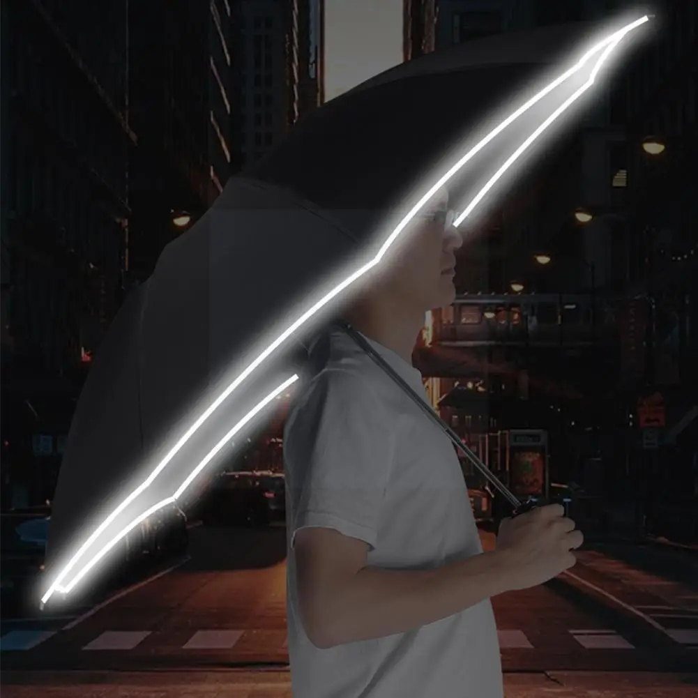 

Автоматический отражающий тройной Зонт с 10 косточками для мужчин и женщин, ветрозащитный автоматический зонт с обратной резьбой, деловой З...