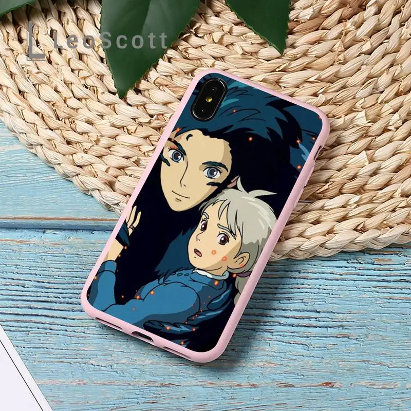 

Studio Ghibli Howl's Moving Castle Phone Case Candy Color for iPhone 11 12 mini pro XS MAX 8 7 6 6S Plus X 5S SE 2020 XR