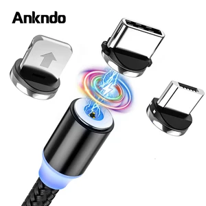 Магнитный кабель Micro USB для Xiaomi, Samsung, Магнитный зарядный шнур, кабель USB Type-C, Магнитный зарядный кабель, шнур