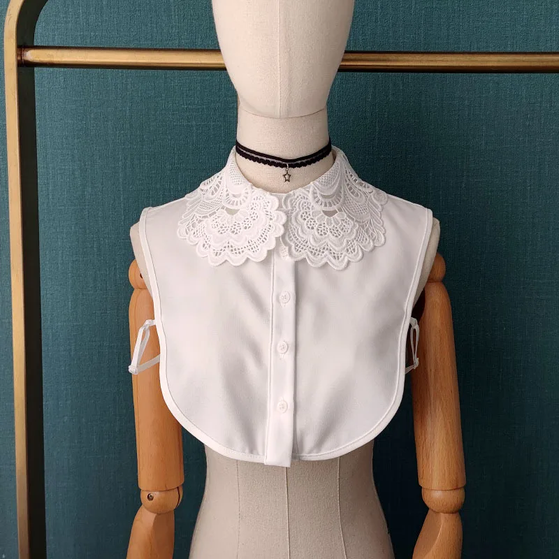 

Lace Hollow Lapel Shirt Fake Collar for Women Blouse Tops Shoulder Collar Detachable Shirt False Collar Neck Ties Nep Kraagie