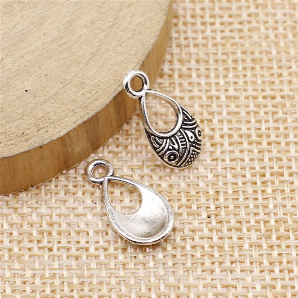 

20Pcs 9x17mm Antique Silver Color Water Drop Charms For DIY Jewelry Making DIY Handmade Jewelry