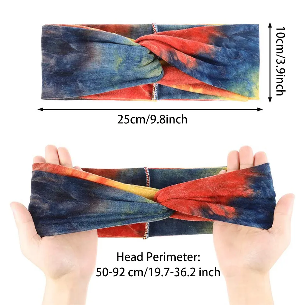 

New Colorful Cotton Wide Stretch Headband for Women Turban Sports Yoga Hairband Head Wrap Sports Accessories