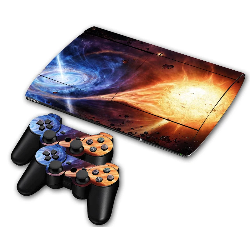 Виниловая наклейка на консоль для PS3 Surper slim 4000 + 2 контроллера Sony PS 3 super