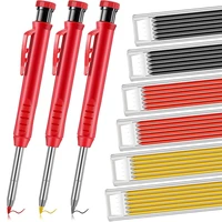 solid carpenter pencils and 36 pieces refills in 3 colors with built in sharpener for scriber wood floor marking drawing