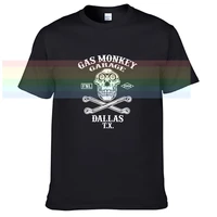 gas monkey garage t shirt green skeleton racer shirt limitied edition unisex brand t shirt cotton amazing short sleeve tops n64