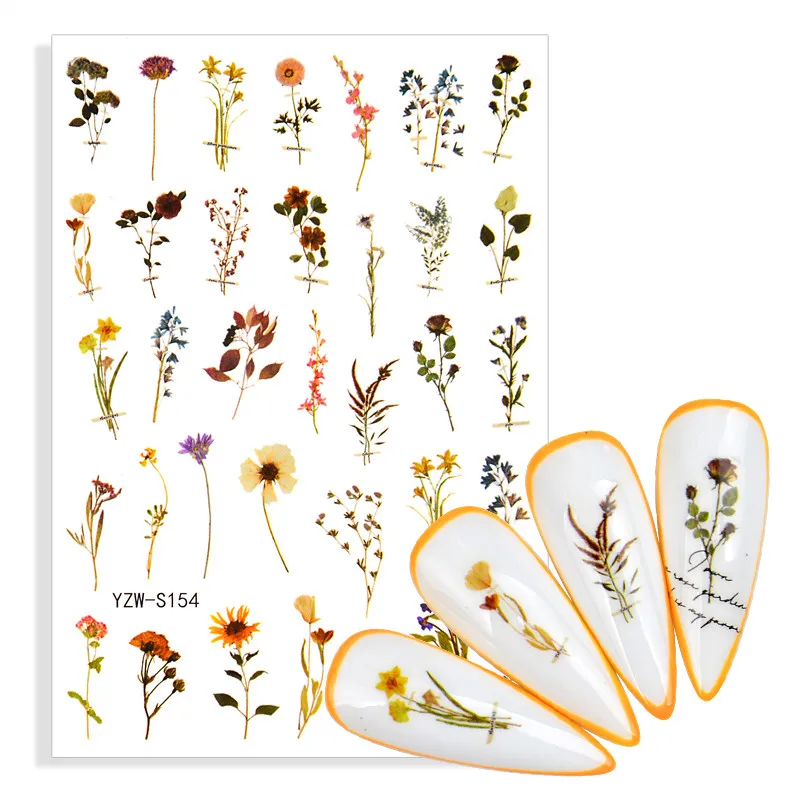 

1 Sheet 3D Flower Geometric Lins Nail Stickers Acrylic Engraved Embossed 3D Transfer Decals Decoration Accessories DIY Design