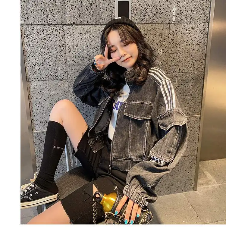 

Jean Jacket Women Clothes Oversized Jeans Denim Coat Korean Coats Spring Fall 2021 New Jackets for Women Solid Casual