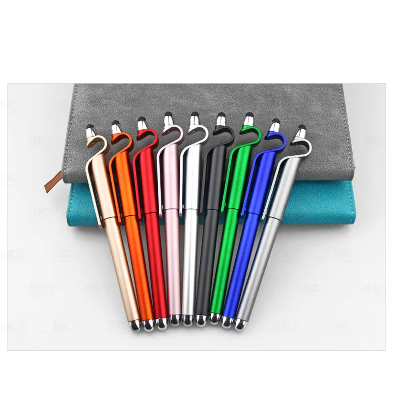 Custom LOGO Multi-function Capacitive Screen Stylus Touch Pen Advertising pen Mobile Phone Holder Stand for iPad iPhone Samsung |