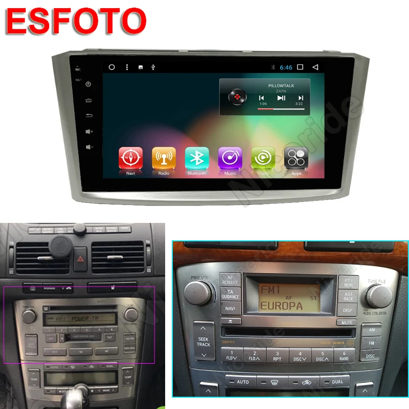 Android 8 0 1 2 Din автомобильный DVD стерео головного устройства для Toyota Avensis мультимедиа