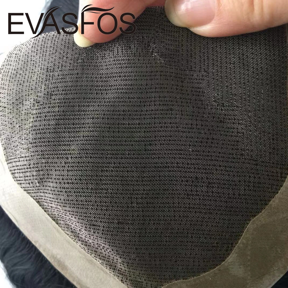 EVASFOS тонкие моно натуральные человеческие волосы парик прозрачный мужской