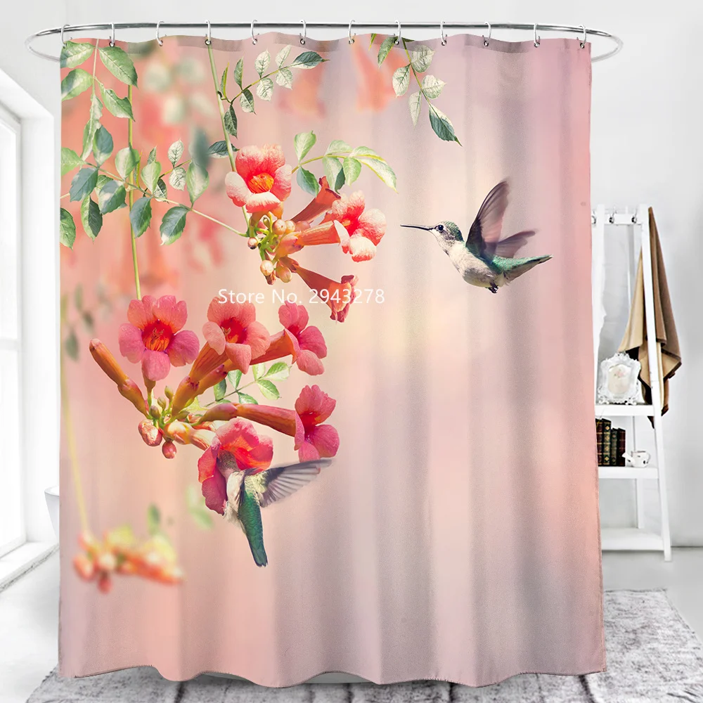 

3D Animal Panda Dog Elephant Printing Waterproof and Mildewproof Washable Shower Curtain with Hook Home Bathroom Decoration