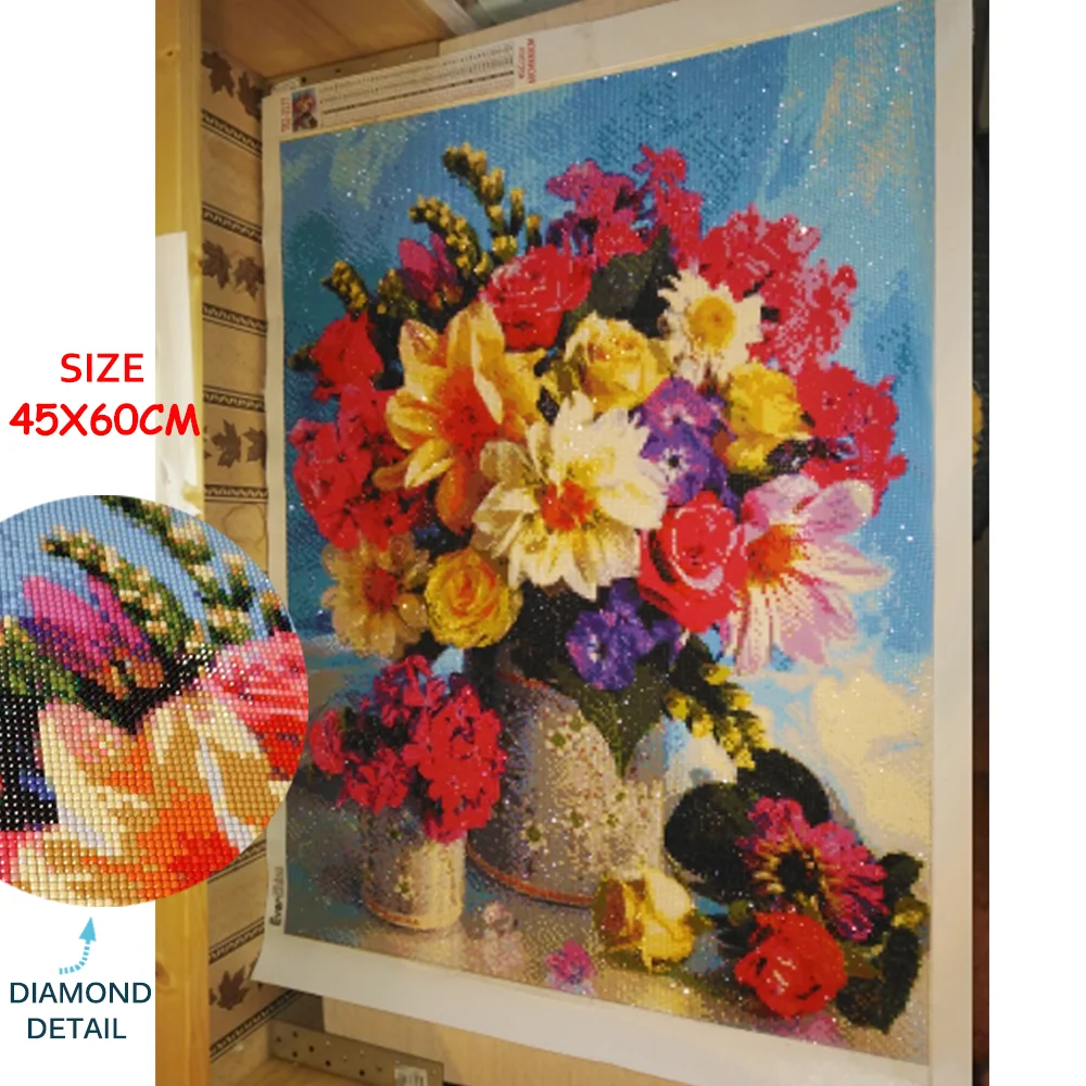 

Evershine 5D DIY Diamond Painting Flower Cross Stitch Kit Mosaic Diamond Embroidery Rose Full Square Drill Home Decoration