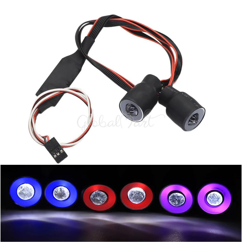 Красный/синий светодиодный фонарь на радиоуправлении фара для 1/10 1:10