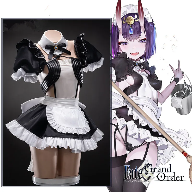 [Предварительная продажа] Игра Fate/Grand Order Shuten Douji Косплей Костюм черно белая Милая