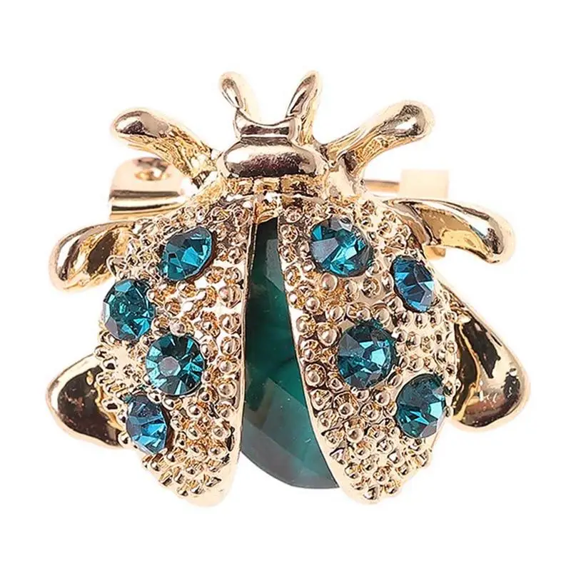

For 1Pcs Ladybird Crystal Brooch Pins Women Girls Colorful New Rhinestones Small