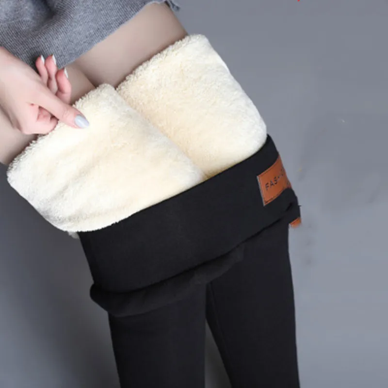 

New Fashion Autumn Winter Pants Women High Waist Thick Warm Elastic Trousers Tight Type Pencil Pants 5XL