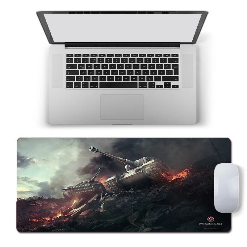 

World of Tanks Large Mouse Pad Persian Carpet Laptop Pc Gamer Keyboard Mousepad Edge White Tassel Rubber Table Mat for Pet