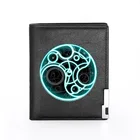 Кожаный кошелек для мужчин, двойной складной держатель для кредитных карт и удостоверений