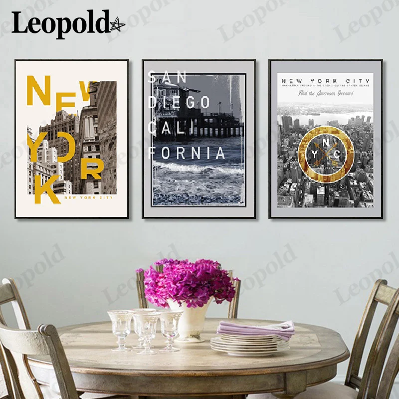 

Nordic City Room Canvas Poster New York Architecture Painting Wall Art Modern Room Home Decoration Accessories