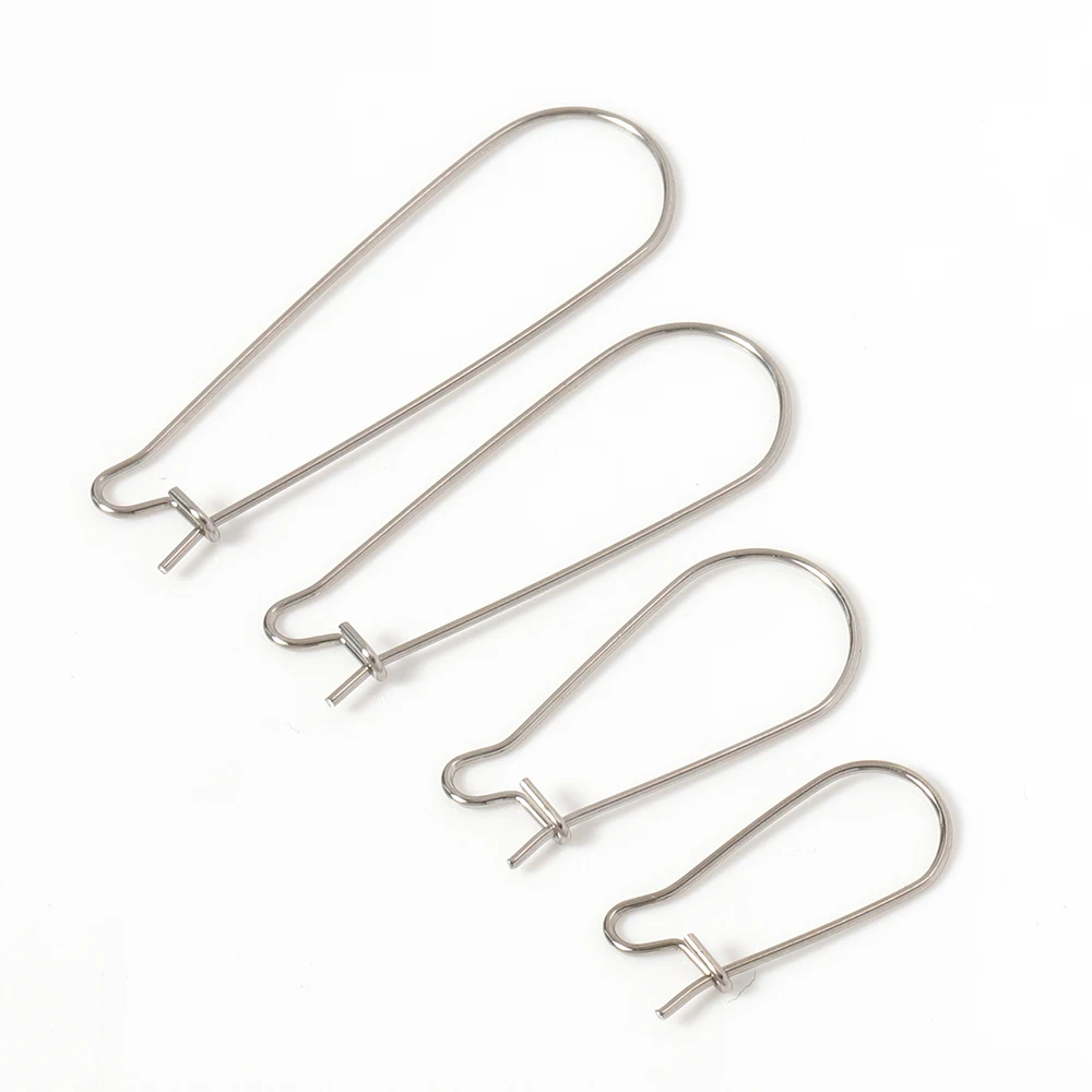 

50pcs 20/25/33/38mm Stainless Steel Ear Wires Earring Hook Clasps For DIY Jewelry Making Findings Women Earrings Accessories