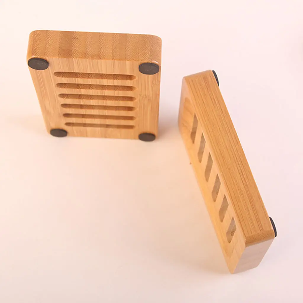Bamboo Soap Dish Rectangular Clean Wooden Container Natural Color Sponge Holder for RV Bathtub Countertop Sinks Outdoor | Дом и сад