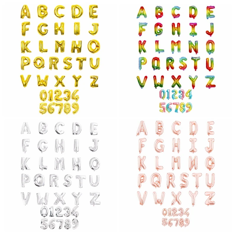 Воздушные шары в виде цифр 16 дюймов с золотыми буквами украшение для свадьбы дня