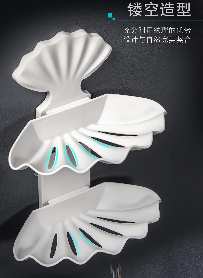 Раковина с двойным слоем слива воды мыльница отверстие пробитая креативная полка для ванной комнаты двойной слой мыльница стеллаж для хранения