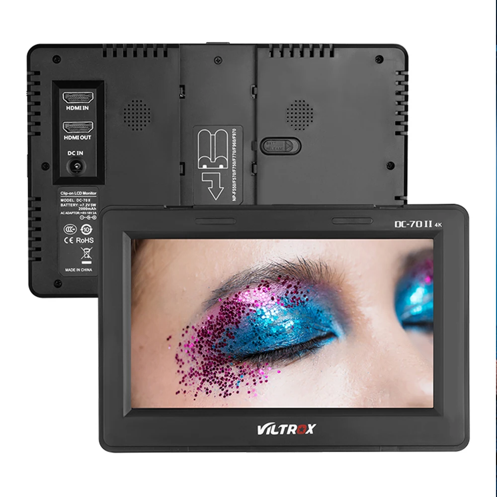 Полевой монитор Viltrox DC 70 II для зеркальной камеры 7 дюймов 4K AV вход IPS HD 1024x600 ЖК