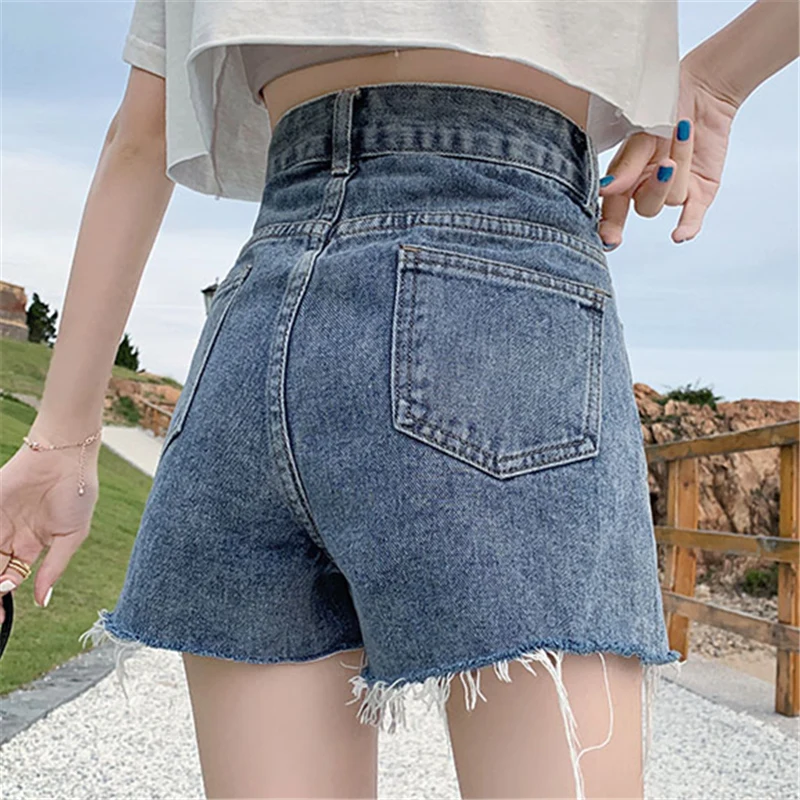 

Denim Shorts Women's Straight 202020loose High Waist Slimming Small Ripped Daddy Wide-Leg Pants Xuan Ya Hot Pants