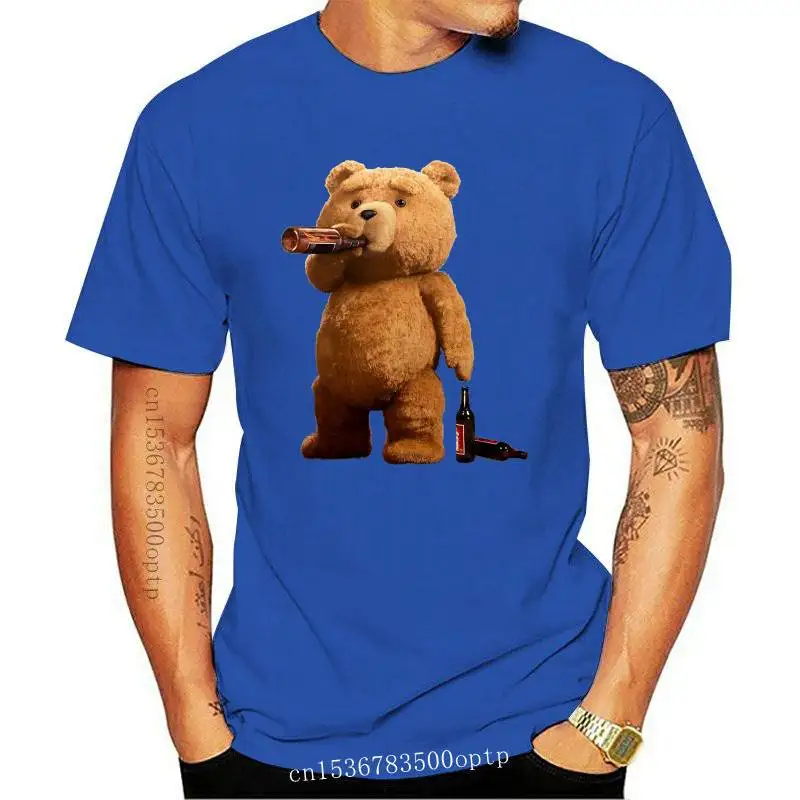

New T-SHIRT TED DRINK BEER BEAR BEER MOVIE THE HAPPINESS IS HAVE MY T-SHIRT 2021 Men'S High Quality Custom Printed Tops Hipster